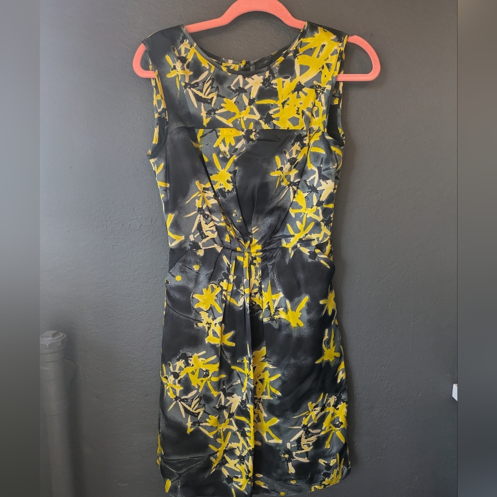 Milly Silk Abstract Floral Shift Dress, Sz 12